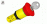 Pulsador emerg d22 ROJ 1+1 d40 Yale giro pla