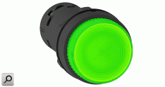 Pulsador lum d22 VER 1NA LED 220Vca monolitic