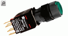 Pulsador lum d16 VER 1+1 ras a-Pla led  24V