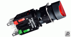 Pulsador lum d16 ROJ 1+1 ras a-Pla led  24V
