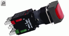 Pulsador lum d16 ROJ 1+1 cuad led  24V