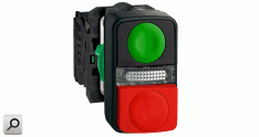 Pulsador doble d22 ROJ+VER 1+1 Led  24V sal