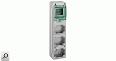 Caja tomacor PVC p- 3=tomas  4bDin