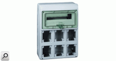 Caja tomacor PVC p- 6=tomas 13bDin