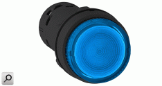 Pulsador lum d22 AZU 1NA LED  24Vca-cc monol