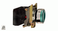 Pulsador lum d22 VER 1+1 Led 230V int Met-CRO