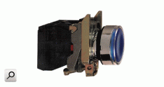 Pulsador lum d22 AZU 1+1 Led  24V BA9s Met-CR
