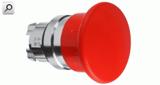 Pulsador emerg d22; Cabez ROJ d40 Met