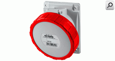 Toma ind 3x 32A+T   380 embut H ROJ ph 3 IP67