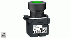 Pulsador d22 VER Pla c-trans compl p-XB5R