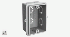 Caja dom rectg emb PVC  3Mod c-oreja-plas HDX