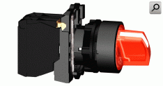 Selectora  2p d22 ROJ 1+1 Led  24V a-Pla-NEG