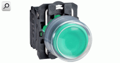 Pulsador d22 VER 1NA capuchon goma a-Pla IP66