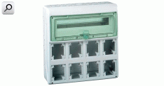 Caja tomacor PVC p- 8=tomas 18+1bDin